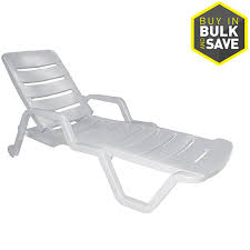 Adams Manufacturing White Stackable Plastic Stationary Chaise Lounge Chair S With Slat Seat Lowes Com Beach Lounge Chair Chaise Lounge Chair Pool Lounge Chairs