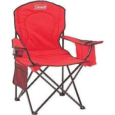 Coleman Oversized Quad Folding Camp Chair With Cooler Pouch Red Walmart Com Coleman Camping Chairs Portable Camping Chair Cooler Chairs