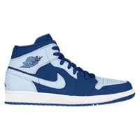 Jordan Aj1 Mid Men S Blue Light Blue Blue Jordans Sneakers Casual Sneakers