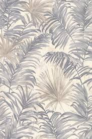 A Profusion Of Ferns Feature On This Textured Fabric Effect Heavyweight Italian Vinyl Wallcovering Also Incl Fern Wallpaper Tropical Wallpaper Grey Wallpaper