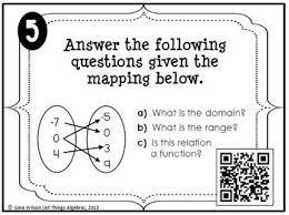 Relations Functions Domain And Range Task Cards By All Things Algebra Task Cards Functions Math Relatable