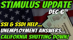 Second Stimulus Check Update Social Security Help Unemployment Benefits December 6th Youtube