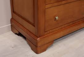 Usé et ciré peinture utilisée : Commode 3 Tiroirs Amelie En Merisier Massif De Style Louis Philippe Meuble En Merisier
