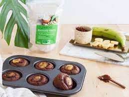 Muffins Banane Chocolat Avec Farine De Banane Verte Alimentation Sportif Banane Chocolat Banane Verte
