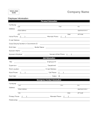 Employee Personal Information Form Template Employment Form Job Application Employment Application