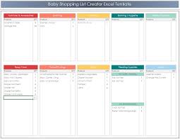 Baby Shopping List Creator Excel Template Etsy Baby Shopping List Excel Templates Excel