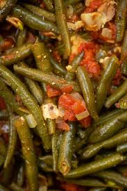 Our Favorite Green Beans With Bacon Tomatoes Recipe Green Beans Green Beans With Bacon Canned Green Bean Recipes