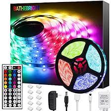 Amazon Com Bathebright Led Strip Lights 16 4ft Rgb Led Light Strip With Remote Color Changing 5050 Led Rope Led Strip Lighting Strip Lighting Led Rope Lights