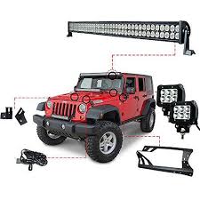 Led Light Bar Kit And Led Work Lights Kit For Jeep Jk Custom Jeep Wrangler Jeep Jk Jeep Wrangler Accessories