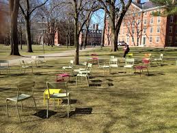 Colorful Chairs Blooming In Harvard Yard The Best Announcement For Spring 2013 Colorful Chairs Harvard Yard Outdoor Decor