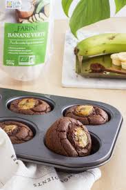 Muffins Banane Chocolat A La Farine De Banane Verte Sans Gluten La Vie Claire Recette Banane Chocolat Banane Verte Alimentation