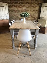 Rustic Pine Farmhouse Table 8 Seater Refurbished Table Pine Dining Table Cottage Dining Rooms