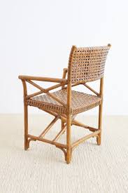 Mcguire Style Woven Leather Rattan Dining Chairs Rattan Dining Chairs Dining Chairs Dining Chairs For Sale