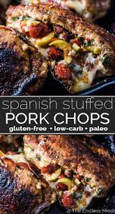 Stuffed Spanish Pork Chops Easy Recipe The Endless Meal Recipe Pork Dishes Olive Recipes Recipes