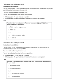 Gcse French Local Area Holiday And Travel Role Plays And Picture Cards Gcse French Picture Cards Gcse