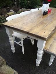 Solid Pine Table Including Top Legs And Skirt Need To Make This And Use Current Chairs Ne Farmhouse Kitchen Tables Kitchen Table Oak Farmhouse Table Chairs