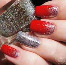 40 Latest Red And Silver Nail Art Design Ideas Dark blue & silver glitter striped nail art.