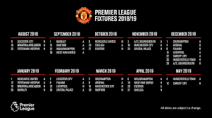 Manchester united fixtures & results. Premier League 18 19 Fixture Guide Manchester United Besoccer