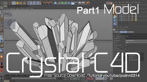 Natural Crystal 3d Model C4d Part1 Tutorial Free Source Download Boole Cinema 4d Tutorial Cinema 4d Motion Graphics Tutorial