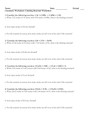 (j!— u) wvbito chemistry worksheet: Limiting Reactant Worksheet