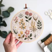 Floral Embroidery Hoop Art Vintage Botanical Plants Embroidery Cross Stitch Nature Vintage Flowers Botanical Wildflowers Hand Embroidery In 2021 Embroidery Hoop Art Vintage Embroidery Hand Embroidery