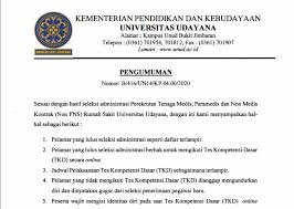 Namun tidak banyak yang tahu mengenai spesifikasi pekerjaan seorang dokter di rumah sakit. Pengumuman Hasil Seleksi Administrasi Lowongan Pekerjaan Rumah Sakit Universitas Udayana Dan Jadwal Pelaksanaan Tes Kompetensi Dasar Rumah Sakit Universitas Udayana