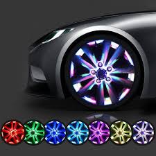 Hot Sale 4 Pair Colorful Lights Car Wheel Lights Alloy Double Sense Smart Car Wheels Tire Valve Decorative Car Styling Cool666 Car Led Lights Car Car Wheel