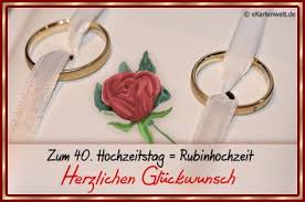 Ende des lebens mit 3 buchstaben? Zum 40 Hochzeitstag Rubinhochzeit Herzlichen Gluckwunsch Hochzeitstag Rubinhochzeit 6 Hochzeitstag