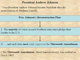 This Picture Shows President Johnson S Reconstruction Plan Reconstruction Plans Reconstruction How To Plan