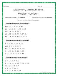 Maximum Minimum And Median Numbers Free Math Resources Free Math Homeschool Math