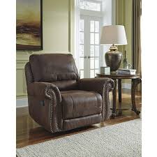 Flash Furniture Benchcraft Breville Rocker Recliner In Espresso Faux Leather Rocker Recliners Living Room Chairs Furniture