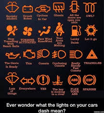 The Lights On Your Cars Dash Memes Com Car Humor Car Symbols Mechanic Humor