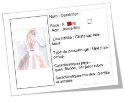 Carte D Identite Creee Par Sarah A Partir Du Livre Cendrillon De Charles Perrault Http 0830180v Esi Carte D Identite Carnet De Lecture Types De Personnages