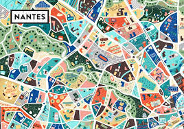 A Map Of Nantes Antoine Corbineau Illustration Design Illustrated Map Map Design Map Art