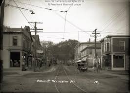 Looking North Up Main Street In Kennebunk This Photograph Was Taken Just Over The Bridge Spanning The Mousam River At T Kennebunk The Great Fire Main Street