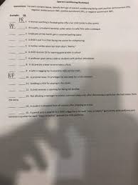 Operant conditioning, using positive vs. Solved Operant Conditioning Worksheet Instructions For E Chegg Com