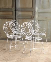 Vintage French Curly White Garden Arm Chairs Mid Century White Metal Chairs Garden Chairs Metal Vintage Patio Furniture