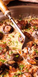 Creamy Mushrooms With Bacon And Sausage In 2020 Stuffed Mushrooms Soup Recipes Recipes