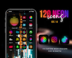 120 App Icons For Ios 14 Iphone Icon Pack Ios 14 Neon Etsy In 2021 App Icon Iphone Icon Ios Icon