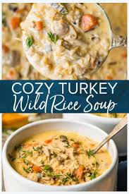 If You Are Looking For A Tasty Way To Use Up Your Thanksgiving Leftovers Then I Might Have Jus Turkey Wild Rice Soup Wild Rice Soup Recipes Turkey Soup Recipe