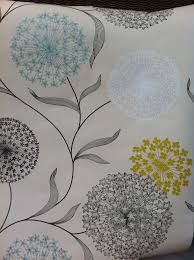 Living Room Wall Paper Blue Mustard And Grey B Q Blue Wallpaper Living Room Mustard Living Room Wallpaper Wallpaper Living Room