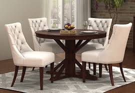Ashford 4 Seater Dining Table Set Walnut Finish 4 Seater Dining Table Round Dining Table Sets Modern Dining Table
