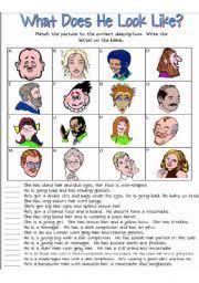 English Worksheet What Does He Look Like Vocabulary Worksheets Worksheets Esl Activities
