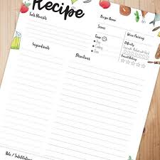Recipe Binder Printables A4 Recipe Binder Recipe Page Recipe Book Binder Recipe Sheet Recipe Templat Recipe Binder Printables Recipe Binder Writing Space