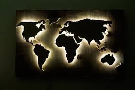 Led Weltkarte Abstrakte Kunst 3d Weltkarte Leuchtende 3d Etsy World Map Wall Art Wood World Map World Map Decor