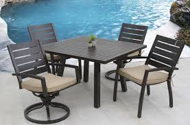 Bar height tables are great for entertaining and are suited to accommodate standing adults or bar height chairs. Small Quincy Outdoor Patio 5pc Dining Set With 44 Inch Square Table Series 4000 Zenpatio