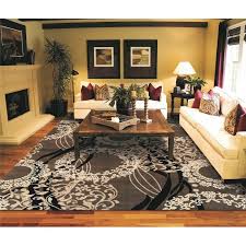Kirksey Power Loom Wool Brown Rug Rugs In Living Room Large Living Room Contemporary Area Rugs