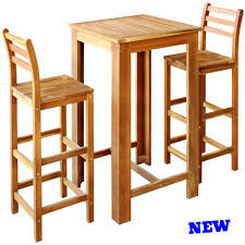 Bar Table Set 3pc Stool High Chair Wood Height Kitchen Dining Pub Tall Furniture Homesupplies Farm Bar Table And Stools Rustic Dining Chairs Wooden Bar Table