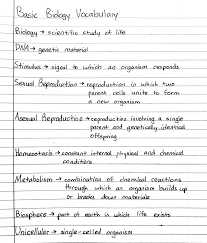 Basic Biology Vocabulary Biology Vocabulary Biology Notes Science Notes