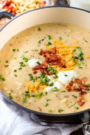 Baked Potato Soup Takes All Of The Comforting Goodness Of A Fully Loaded Baked Potato And T Mashed Potato Soup Baked Potato Recipes